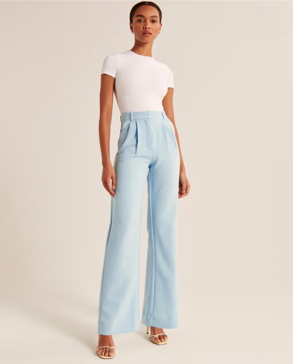 Abercrombie & Fitch Women's Light Blue High Rise Sloane Tailored Pants Size 26/2